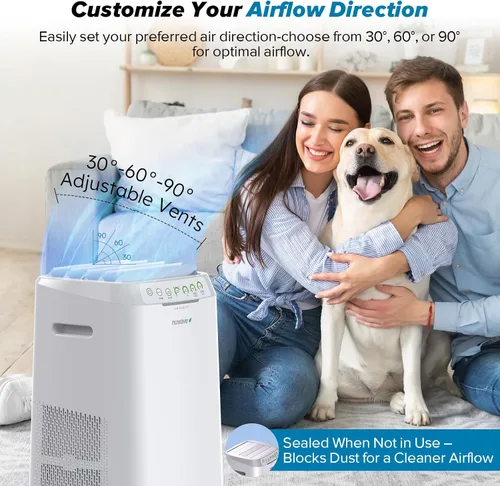 Vista 8 de Nuwave Forever Smart - Purificador de aire para el hogar, nunca reemplaza el sistema de filtro de aire, filtración patentada de 7 etapas, limpia una