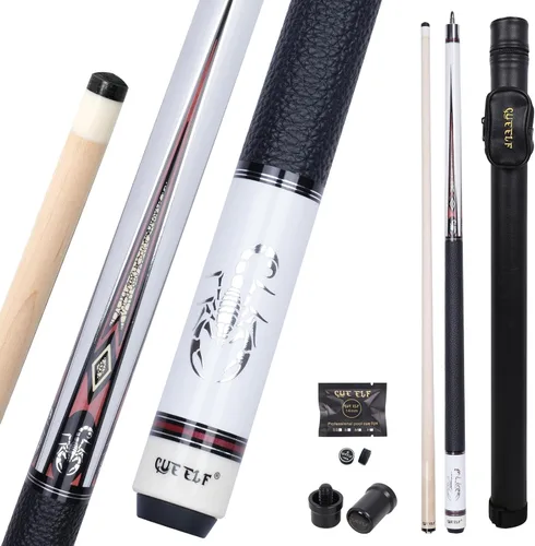 Vista 13 de CUEELF Scorpion Pool Cue Pro Taper Low Deflection Shaft 12.5mm Tip Negro