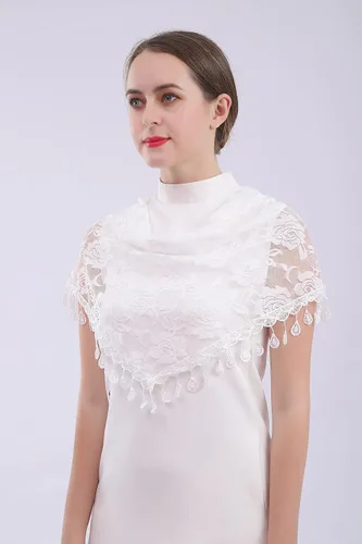 Vista 5 de Velo de encaje Triángulo Mantilla velo Mantón o Bufanda Latina Masa Cabeza Cubierta con Flecos Encaje
