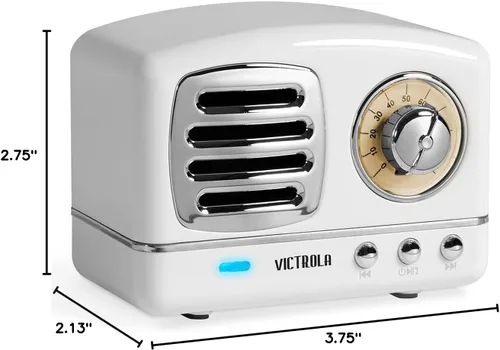 Vista 7 de Victrola Lily Mini estéreo Bluetooth (VS-170) Blanco 3.75 x 2.13 x 2.75 pulgadas