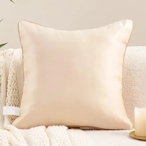 Vista 2 de Avigers - Funda de almohada de 18 x 18 pulgadas, color beige, mezcla de rayón, cremallera oculta