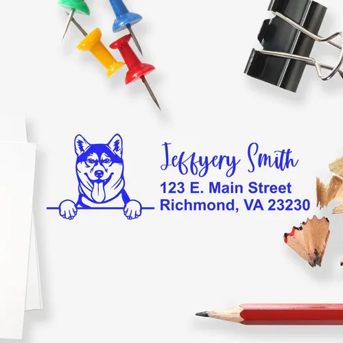 Vista 150 de American Bulldog Stamp Duo, Custom Return Address for Dog Lovers, Personalized Mail Mark for Letters and Cards