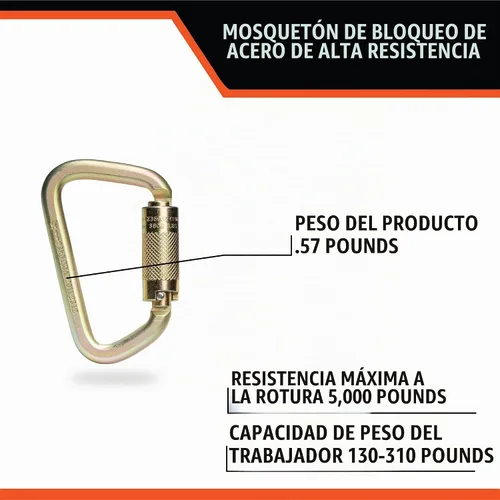 Vista 4 de Malta Dynamics Clip de mosquetón de protección contra caídas, grado profesional de alta resistencia, compatible con OSHA/ANSI