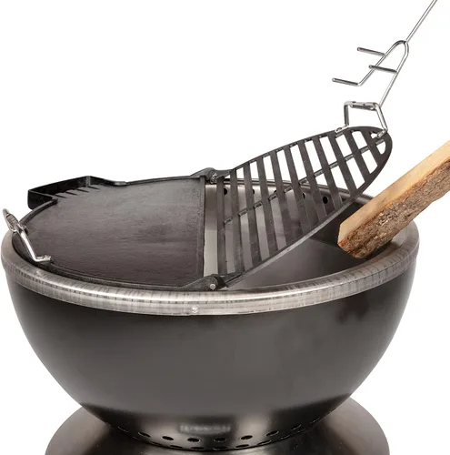 Vista 2 de Cuisinart CHA-830 Cleanburn Plancha y Parrilla Fire Pit, Hierro Fundido Pre-Sazonado