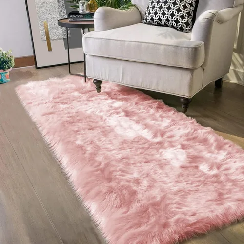 Vista 69 de Latepis - Alfombra rectangular de piel sintética tipo lana de oveja suave y esponjosa de estilo bohemio para sala de estar, dormitorio y residencias