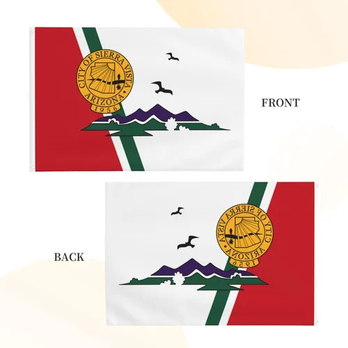 Vista 4 de Bandera de Sierra Vista, bandera de Arizona, 4 x 6 pies, banderas de doble cara para exteriores, bandera duradera para decoración del hogar, patio