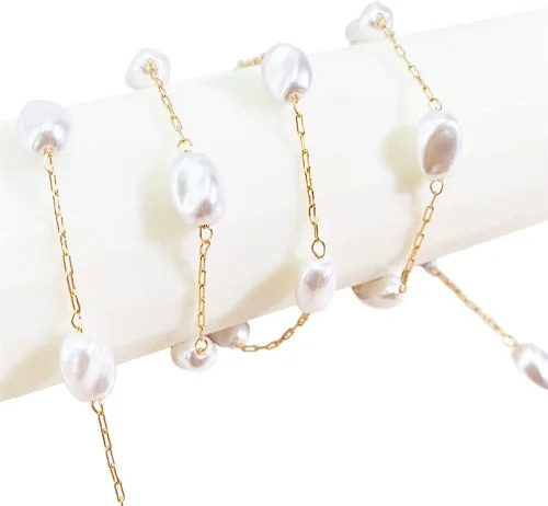 Vista 3 de Cadena de gafas de perlas para mujer, correa para gafas de sol, collar de cristal de lectura, soporte de seguridad