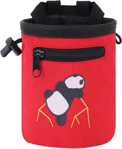 Vista 8 de AMC Bolsa de tiza con diseño de panda escalada en roca con cinturón ajustable