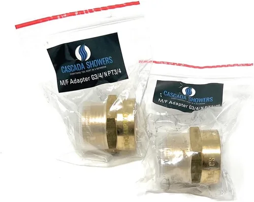 Vista 13 de Adaptador de latón sin plomo Cascada, rosca G británica BSPP macho a NPT hembra (1" x 1" (1 pieza))