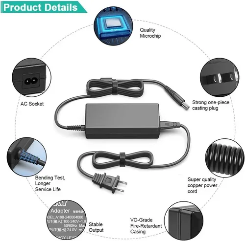 Vista 5 de HKY - Adaptador de alimentación de repuesto ResMed AirSense 10 de 24V CA para máquina CPAP AirStart 10, AirCurve 10, Lumis VPAP BiLevel Series 90W