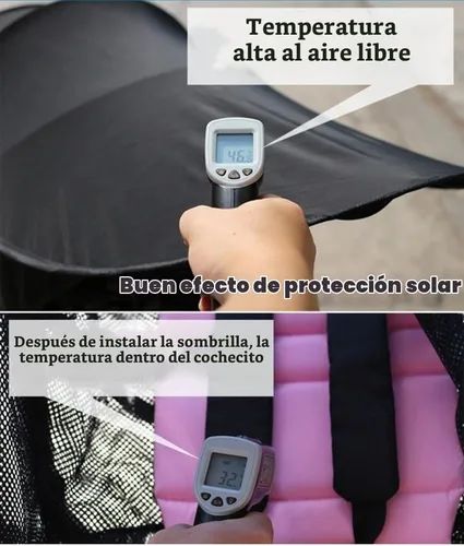 Vista 4 de Parasol universal para cochecitos, cubierta de protección UV transpirable, ajustable, parasol para cochecito de verano, accesorios para cochecito