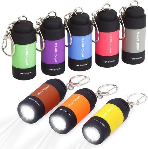 Vista 9 de UCEC Mini linterna de llavero, linterna de viaje USB linterna recargable colorida linterna LED de bolsillo de alta potencia, 3