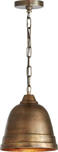 Vista 9 de Capital Lighting 330311XB Sedona - Colgante de cúpula de metal industrial de aluminio fundido en arena hecho a mano, 1 luz de 100 vatios, 12 Latón