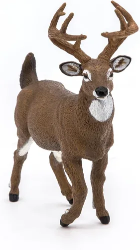Vista 5 de Papo - Figura de ciervo de cola blanca - Juguete realista de animal del bosque para niños de 3 años en adelante - Modelo de vida silvestre pintado a