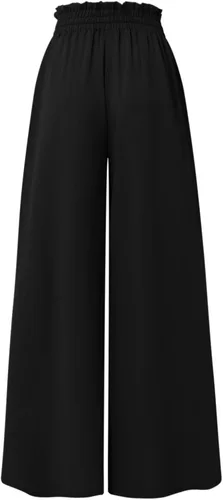 Vista 5 de Pantalones de pierna ancha para mujer, cinturón elástico, color sólido, pantalones palazzo, básicos, elegantes, culotte largo con bolsillo, S-2X