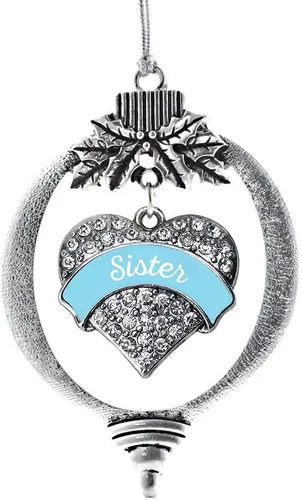 Vista 95 de Inspired Silver Adornos festivos de dije de corazón pave de plata con circonitas cúbicas