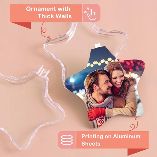 Vista 3 de Adorno de bola de Navidad con foto personalizada, texto con imagen personalizada, pequeña bola colgante, árbol de Navidad, decoración del hogar