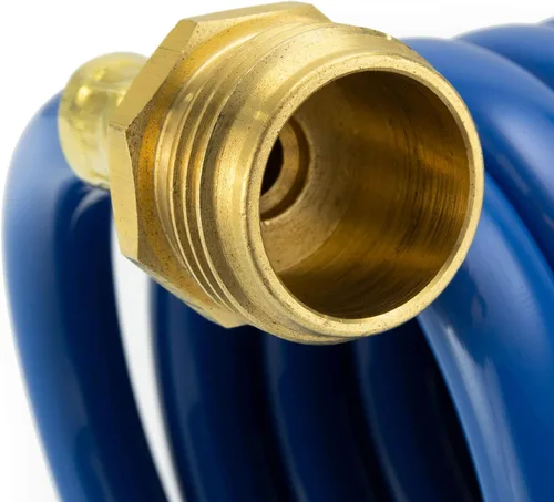Vista 6 de RecPro RV Manguera de ducha exterior Manguera enrollada azul de 15' Rociador opcional de conexión rápida flexible Resistente a rayos UV