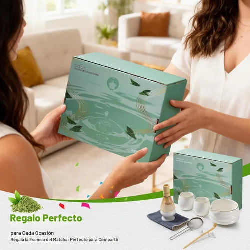 Vista 6 de Kit de matcha ceremonial, persecución de bambú, juego de tazón de té japonés, batidor y tazón de matcha, inicio de ceremonia de té, regalos