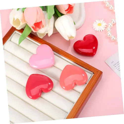 Vista 5 de Mini vacío compacto corazón diseño sombra de ojos titular viaje maquillaje caja lápiz labial