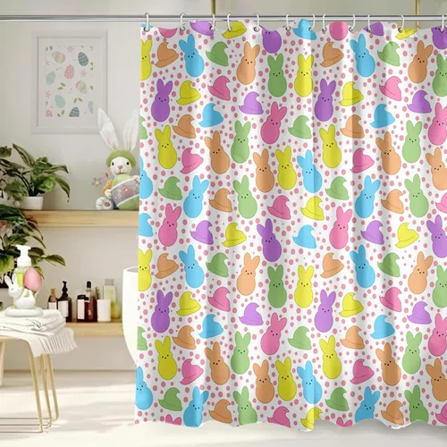 Vista 10 de Cortina de Ducha Feliz Navidad 72x72 Pulgadas Cortinas de Ducha de Reno Navideño para Baño con Ganchos Decoración Navideña de Baño Hogar Vacaciones