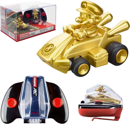 Vista 9 de Carrera RC Nintendo Mario Kart Mini coche de juguete de control remoto coleccionable de 2.4 GHz - Luigi Official Licensed Mario Miniature