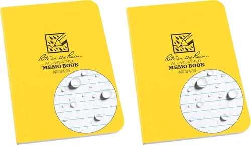 Vista 10 de Rite in the Rain Cuaderno de bolsillo de cubierta suave resistente a la intemperie, 3.5 x 5 pulgadas, cubierta verde, patrón universal (No. 954)