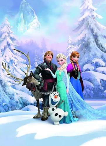 Vista 2 de Komar 4-498 Disney Frozen Winter Land - Papel pintado (4 unidades, 72.4 x 100.0 in), multicolor
