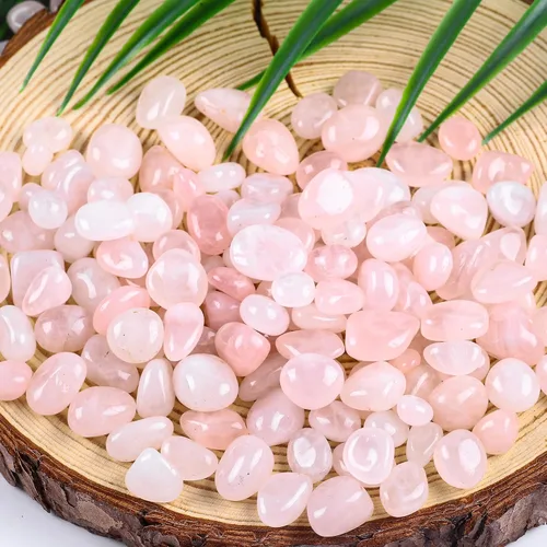 Vista 2 de Juego de piedras pulidas de cuarzo rosa natural a granel de 3 libras, juego de piedras de cuarzo, piedras crudas reales para decoración del hogar