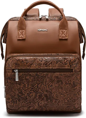 Vista 14 de Kinmac Mochila para laptop para mujeres y hombres, mochila de viaje de gran capacidad para computadora portátil de 15.6 pulgadas, Albaricoque
