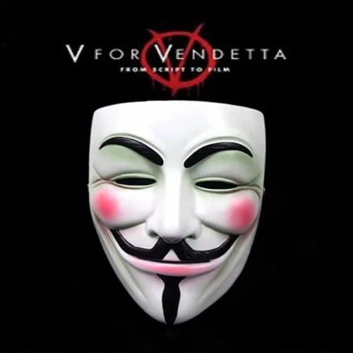 Vista 8 de Junyulim Anonymous Vendetta Hacker Mask Guy Fawkes Game Master Mask For Halloween Cosplay