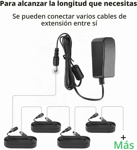 Vista 5 de Tonton Survelliance DVR - Paquete de 2 cables de extensión de alimentación CC de 3.3 pies x 0.083 in 5521 macho a hembra de 12 V CC compatible