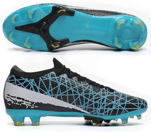 Vista 3 de Indoor Soccer Shoes for Mens Womens Turf Soccer Cleats for Kids Big Boys High Ankle Football Boots AG FG TF Training Sneakers