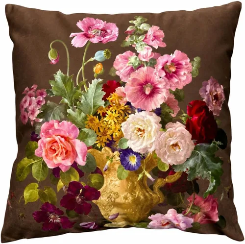 Vista 34 de Funda de cojín floral ligera de lujo, 18 x 18 pulgadas, pintura al óleo retro victoriana de doble cara, fondo negro, flor vibrante, funda de cojín
