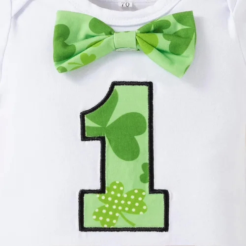 Vista 9 de Conjunto de letras de San Patricio con estampado de bebé, conjunto de ropa de bebé para niñas