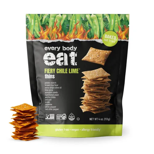 Vista 15 de Every Body Eat Snack Cracker Thins, sin queso, sin gluten, vegano, sin lácteos y sin aceite de semillas, 4 onzas
