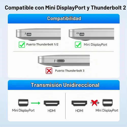 Vista 8 de Cable Matters Adaptador activo Mini DisplayPort a HDMI, Mini DP a HDMI