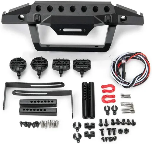 Vista 2 de Juego de parachoques delantero de metal para TRX-4 Axial SCX10 II 90046 RC Crawler