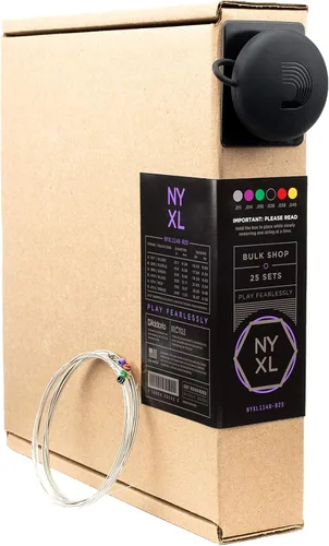 Vista 12 de D'Addario cuerdas para guitarra eléctrica, NYXL niqueladas, NYXL1152, calibre medio/pesado superior 11-52, juego de 6 cuerdas, paquete de 1