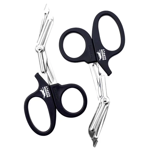 Vista 11 de Madison Supply Tijeras de enfermera de acero inoxidable de alta calidad de 7.5 pulgadas - Cuchillas revestidas antiadherentes Tijeras médicas