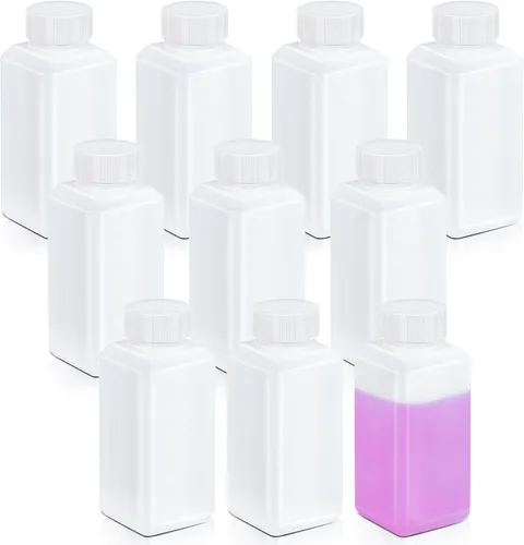 Vista 13 de Botellas de plástico recargables con tapas, botellas de viaje a prueba de fugas de HDPE, contenedores de viaje de grado alimenticio para líquidos