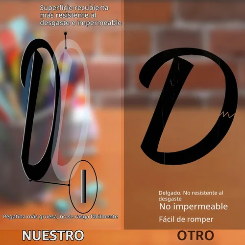 Vista 4 de 710 piezas de 10 hojas de calcomanías de letras, autoadhesivas, impermeables, de 1 pulgada, calcomanías de vinilo para números de buzón, calcomanías