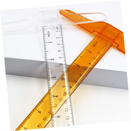 Vista 4 de Regla de doble cara de la forma de t de la escala 11.8 in herramienta de medición plástica regla de dibujo de la precisión para los ingenieros