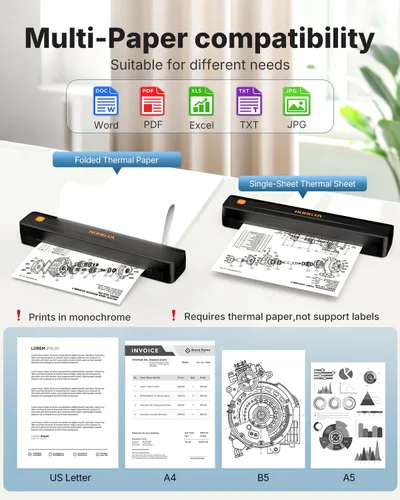 Vista 3 de Rongta Impresora portátil térmica Bluetooth para viajes