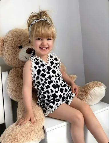 Vista 35 de UNICOMIDEA 6M-3T Traje sin espalda para bebé niña traje mameluco con diadema