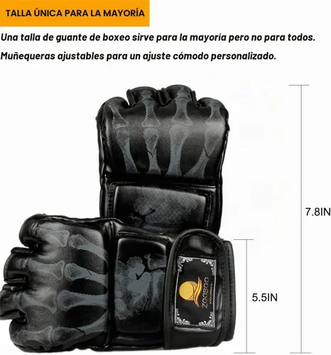 Vista 2 de ZooBoo MMA Gloves, Half-Finger Boxing Fight Gloves MMA Mitts with Adjustable Wrist Band for Sanda Sparring Punching Bag Training