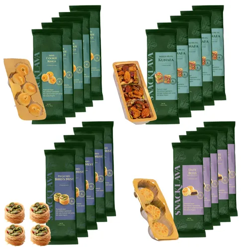 Vista 23 de Snacklava Cashew Bird's Nest - Paquete de 6 (24 piezas por paquete) - Sin ingredientes artificiales, colores o conservantes - Pasteles hechos a mano