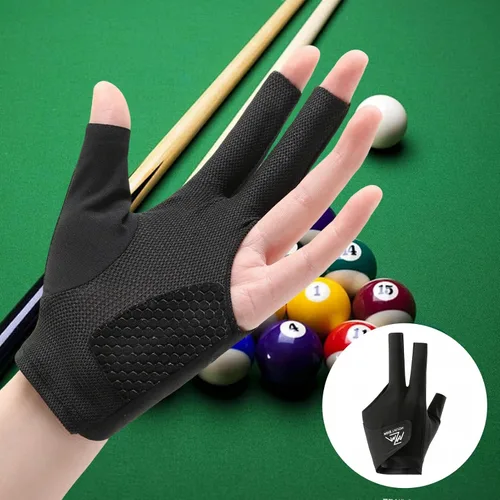 Vista 2 de Pool Glove for Left/Right Hand, 3 Finger Billiard Glove with Quick Dry Breathable Fabric, Professional Snooker Cue Sport Accessories, Enhanced Grip