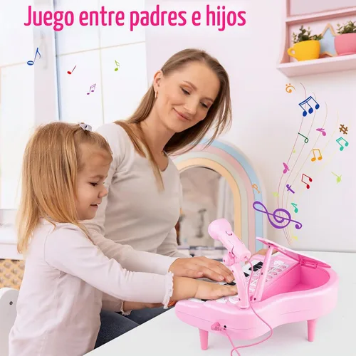 Vista 6 de Amy&Benton - Piano de juguete para bebés niña o niños pequeños, regalo de cumpleaños para niños de 1, 2, 3 o 4 años, rosa