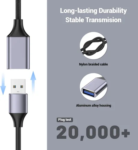 Vista 4 de Pastall - Cable USB hembra a C macho (3.3 ft/3.3 pies), adaptador tipo C, adaptador USB C a USB 3.0, macho C a una hembra